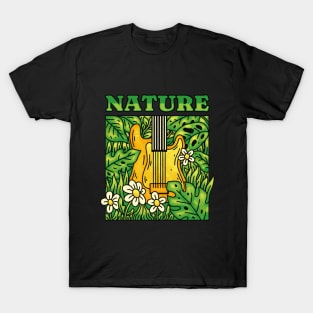 Electric Guitar With Plants and Flowers T-Shirt